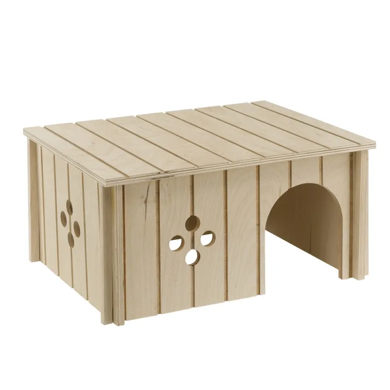 Ferplast House wood- Дървена къщичка за малки зайци и други гризачи, 37 / 27.7 / 20 см. 2