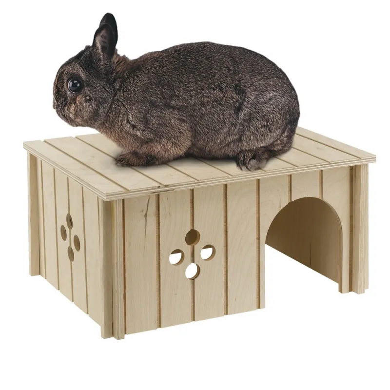 Ferplast House wood- Дървена къщичка за малки зайци и други гризачи, 37 / 27.7 / 20 см. 3