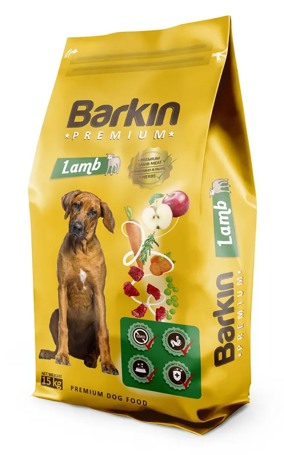 Barkin Premium Lamb - Пълноценна суха храна за израснали кучета с агнешко месо, 15 кг.