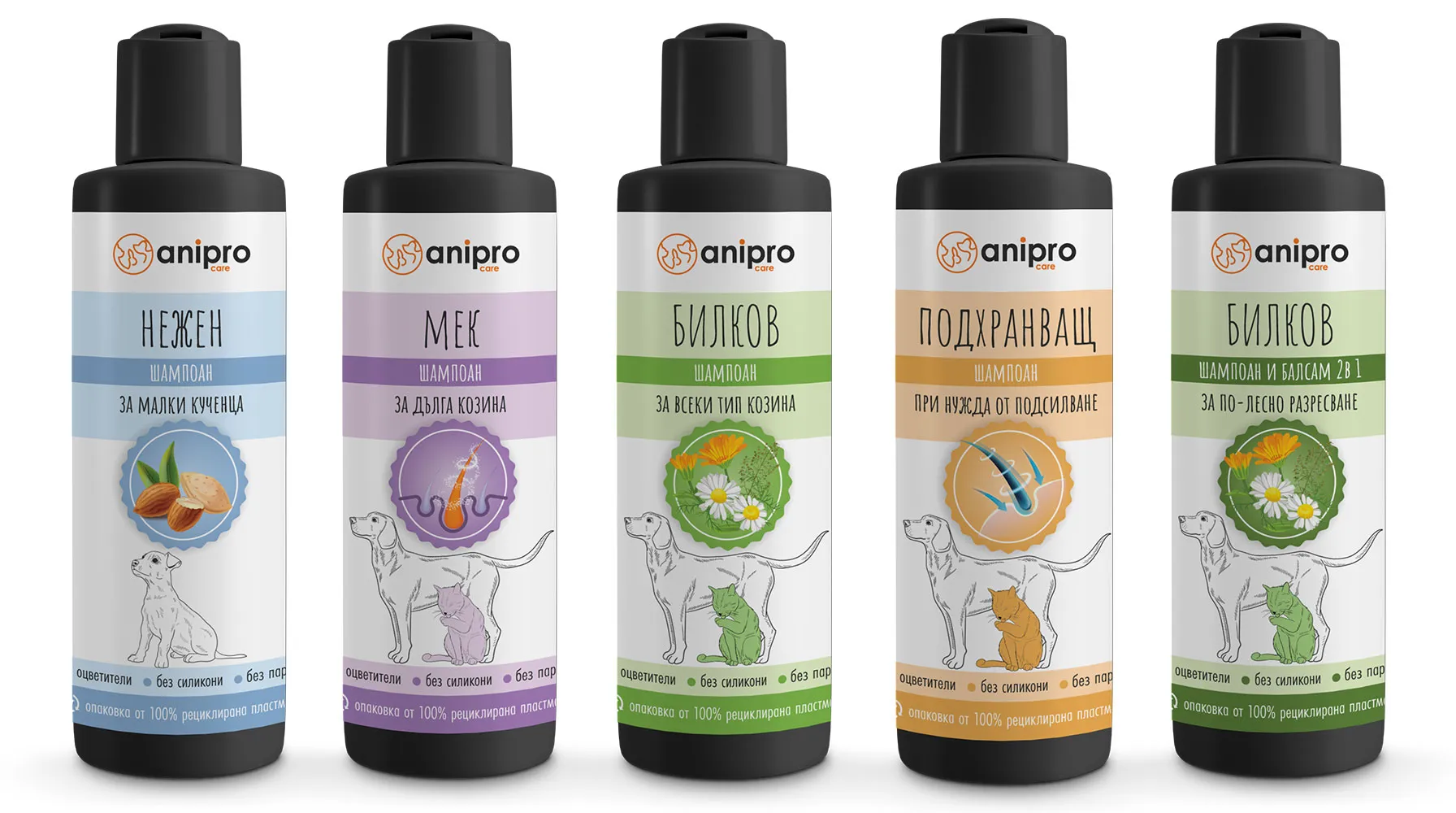 Anipro - Шампоан за кучета и котки, подхранващ с протеини 200 мл.