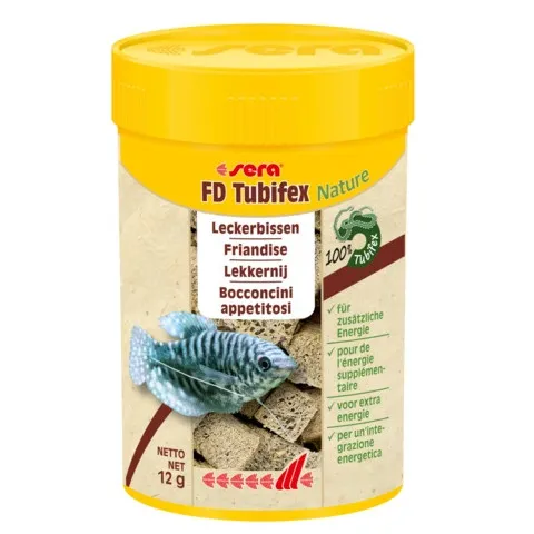 Sera FD tubifex Nature - Храна за рибки обогатена с протеин, 100 мл..