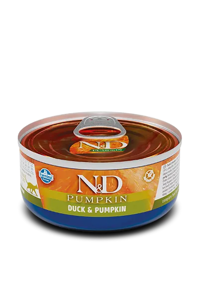 N&D Cat Duck & Pumpkin - Консервирана храна за израснали котки с патешко месо и тиква, 70 гр./ 3 броя