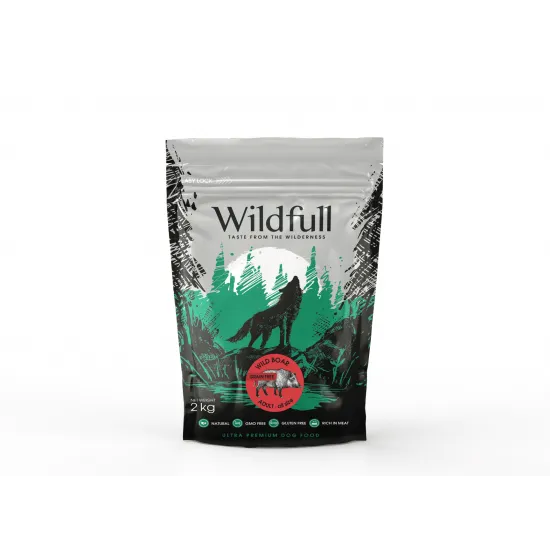 Wildfull dog wildboard all size - Пълноценна суха храна за израснали кучета от всички породи, без зърно, с месо от дива свиня, 2 кг.
