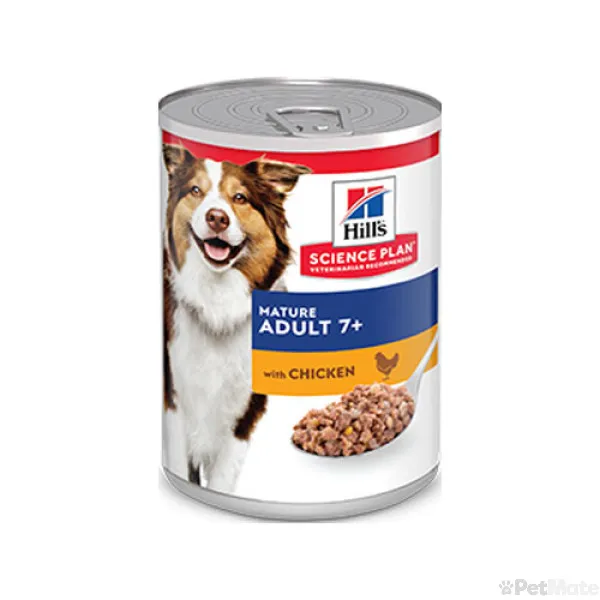 Hill’s™ Science Plan™ Canine Mature Adult 7+ - Пълноценна консервирана храна за кучета над 7г. от всички породи, с пилешко месо, 370 гр./ 2 броя