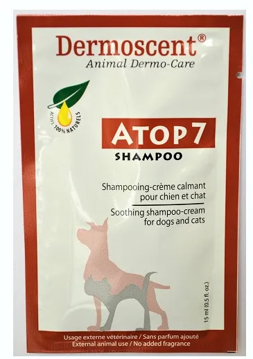 Dermoscent Atop 7 Shampoo - Шампоан за кучета и котки с нежно почиства с почистваща основа без сапун, 15 мл.