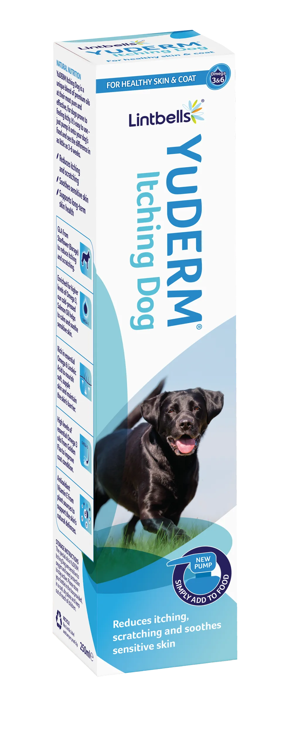 Lintbells YuDerm Itching Dog - Есенциални Омега масла за кучета с чувствителна или сърбяща кожа, 500 мл. 1