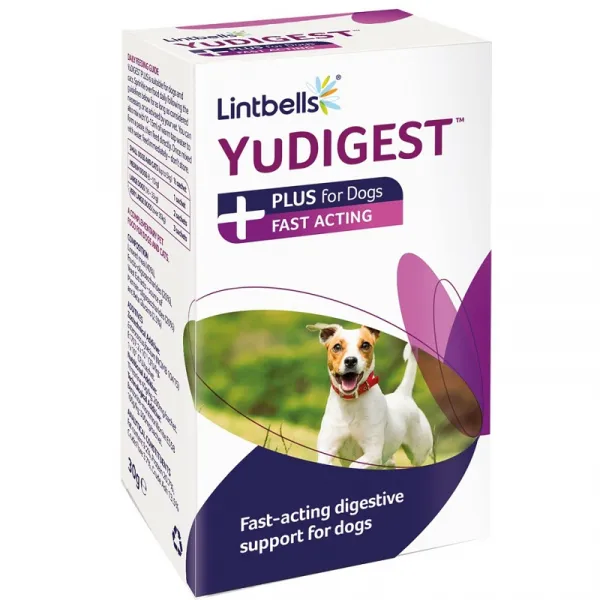 Lintbells YuDIGEST™ PLUS For Dogs - Овкусени пребиотични сашета за бързодействаща храносмилателна подкрепа за кучета, 60 бр.