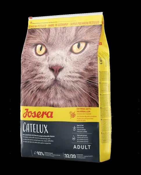 Josera Cat Food Super Premium Dry Food Catelux -- Премиум суха храна за котки против образуване на топки косми, 10 кг