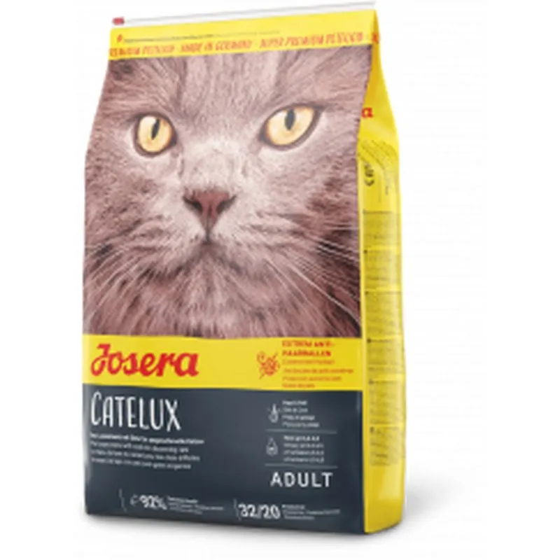 Josera Catelux - Пълноценна суха храна за израснали котки с вкусна патица и картофи, против космени топки 2 кг.