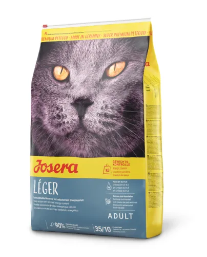 Josera Lager - Пълноценна суха храна за израснали котки, които са по-малко активни, склонни към наднормено тегло или на диета за отслабване с птиче месо, 2 кг.