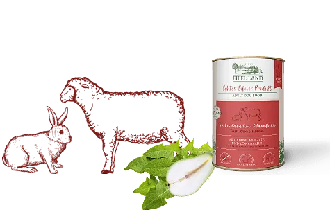 Eifel Land - Супер премиум консервирана храна за кучета с агнешко и заешко месо, 800 гр.