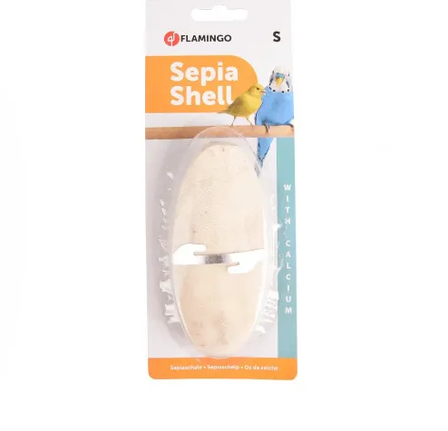 Flamingo Sepia Shell on card - Висококачествена сепия за папагали с минерали и соли 11 см х 2 броя 2