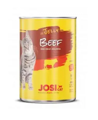 Josera JosiCat - Пълноценна консервирана храна за израснали котки, говеждо месо в желе, 400 гр./ 2 броя