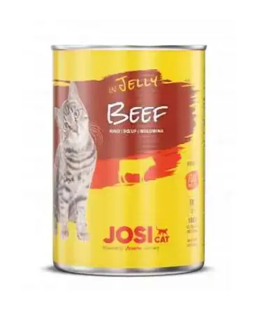 Josera JosiCat - Пълноценна консервирана храна за израснали котки, говеждо месо в желе, 400 гр./ 2 броя