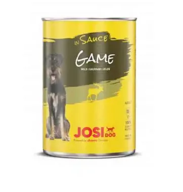 Josera JosiDog - Пълноценна консервирана храна за израснали кучета с месо от дивеч в сос, 415 гр./ 3 броя