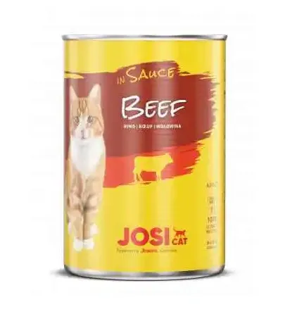 Josera JosiCat - Пълноценна консервирана храна за израснали котки с телешко месо в сос, 415 гр./ 3 броя 1