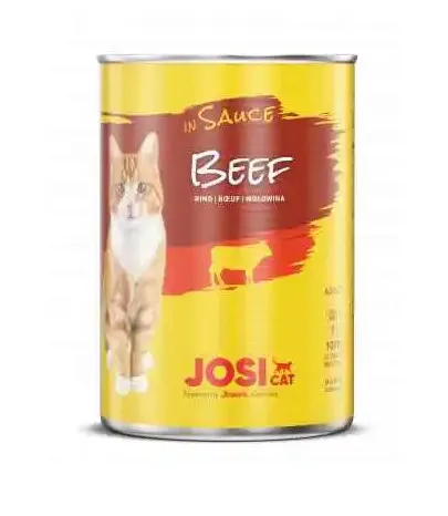 Josera JosiCat - Пълноценна консервирана храна за израснали котки с телешко месо в сос, 415 гр./ 3 броя 2