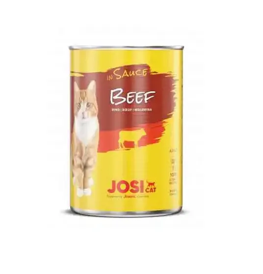 Josera JosiCat - Пълноценна консервирана храна за израснали котки с телешко месо в сос, 415 гр./ 3 броя 3