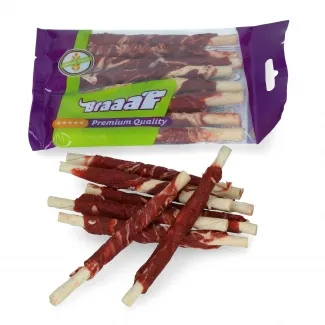 Braaaf Twisted sticks with lamb and fish - Вкусни усукани солети за кучета с агнешко месо и риба, 280 гр.