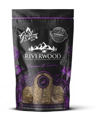 RIverwood - Грил лакомства за кучета, еленско и пуешко месо, 100 гр./ 2 пакета