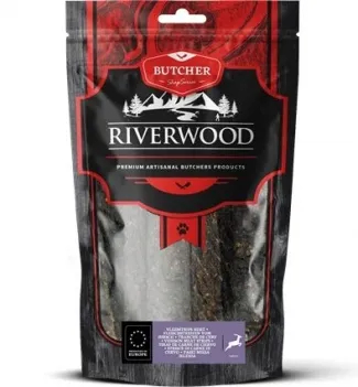 Riverwood - Сушени лакомства за кучета, вкусни ленти от еленско месо, 150 гр.