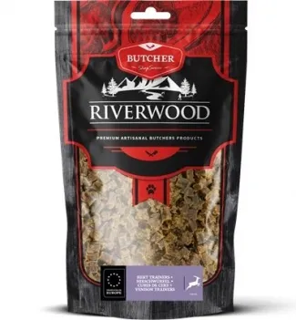Riverwood - Сушени лакомства за кучета, хапки от еленско месо, 150 гр.