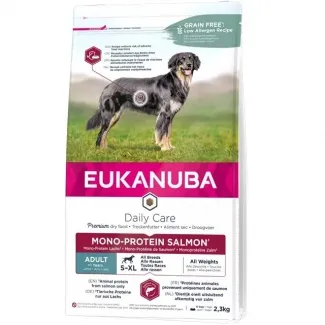 Eukanuba Daily Care Mono Protein Salmon - Висококачествена суха храна за израснали кучета със сьомга, 2.3 кг.