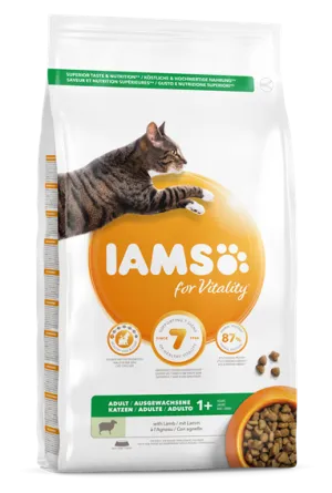 Iams Cat New Lamb - Пълноценна суха храна за израснали котки с агнешко месо, 800 гр.