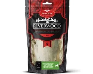 RIverwood - Вкусно лакомство за кучета, сушени агнешки уши с козина, 100 гр.