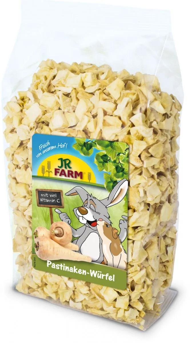 JR Farm - Кубчета  пащърнак с много сурови фибри за гризачи и зайци джуджета, 125 гр.
