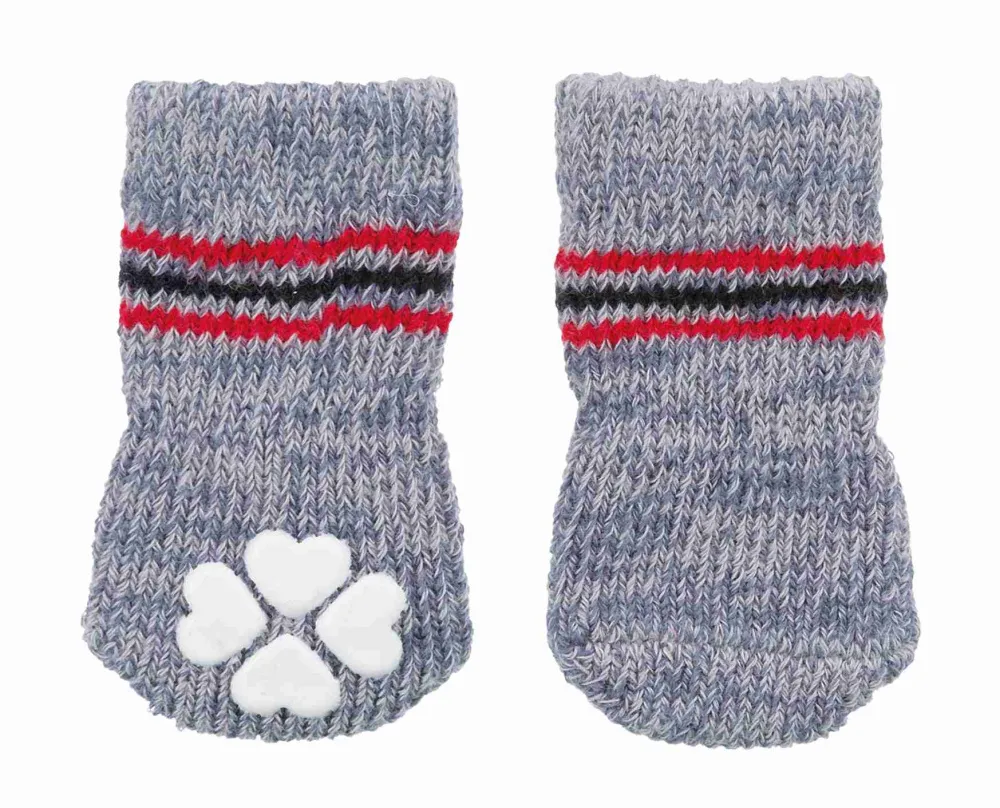 Trixie Dog Socks S-M - Меки чорапи за кучета с неплъзгаща се подметка, 2 броя