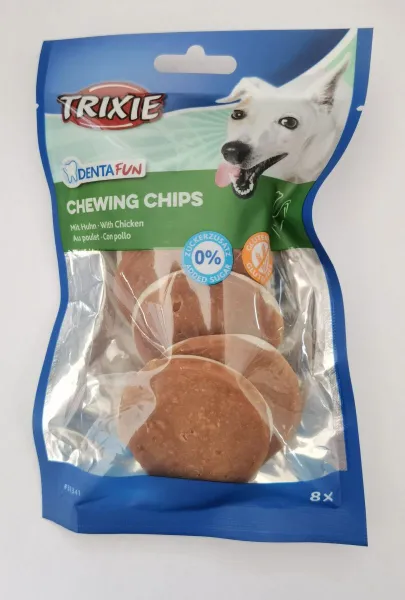 Trixie - Вкусно дентално лакомство за кучета, чипс с пилешко месо, 8 броя в пакет/ 100 гр./ 2 пакета
