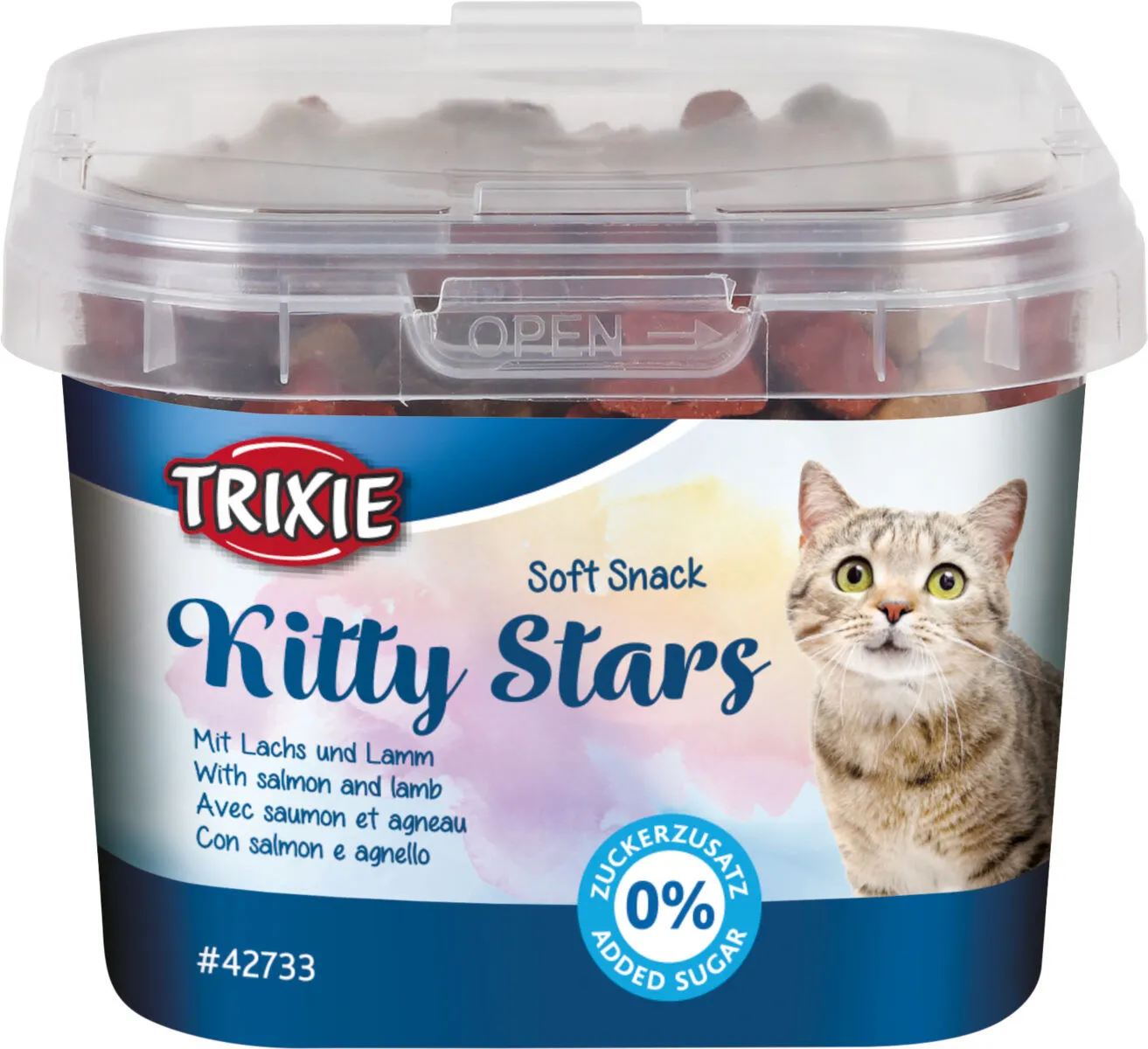 Trixie - Допълваща храна за котки във формата на звездички със сьомга и агнешко месо, 140 гр./ 2 пакета