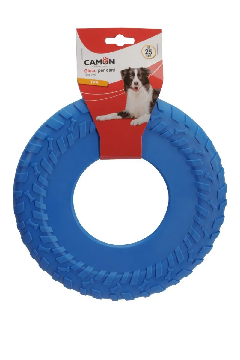 Camon - Играчка за кучета, фризби с шарки на автомобилна гума TPR 25 см.