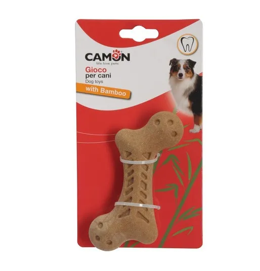Camon - Бамбукова, дентална играчка за кучета във формата на кост 13 см.