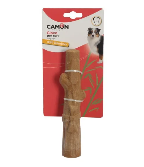 Camon - Бамбукова дентална играчка за кучета във формата на пръчка, 20 см.
