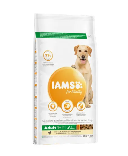 Iams Dog Ad Large Chicken - Пълноценна суха храна за израснали кучета от едри породи с пилешко месо, 2 кг.