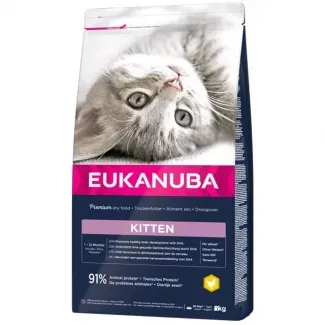 Eukanuba Cat Kitten Start Chicken - Пълноценна суха храна за подрастващи котенца с пилешко месо, 400 гр.