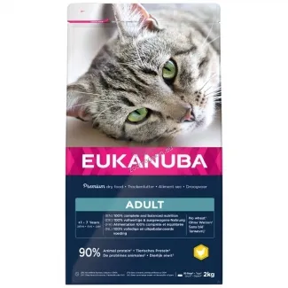 Eukanuba Cat Adult - Балансирана храна за израснали котки с пилешко месо, 2 кг.