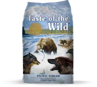 Taste of the Wild Pacific Stream Canine Intl - Пълноценна суха храна за израснали кучета с пушена сьомга, 2 кг.