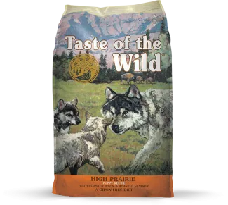 Taste of the Wild High Prairie Puppy Intl - Премиум храна за подрастващи кучета до 1 година с печен бизон и печено еленско месо, 2 кг.