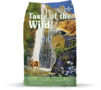 Taste of the Wild - Премиум суха храна за котки във всички фази на развитие от коте до възрастна котка с печен елен и пушена сьомга / зелен, 2 кг. 