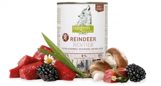 Isegrim - Пълноценна консервирана храна за израснали кучета с месо от елен, къпини и гъби, 400 гр./ 2 броя