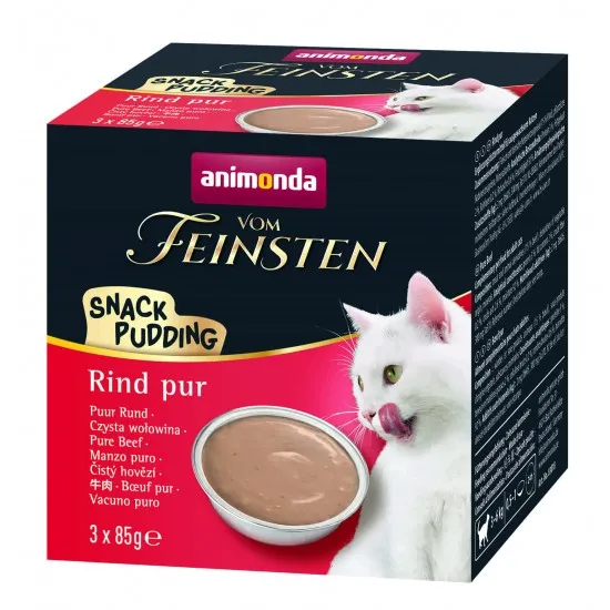 Animonda Vom Feinsten cat - Вкусен пудинг за котки с говеждо месо, 3 х 85 гр.