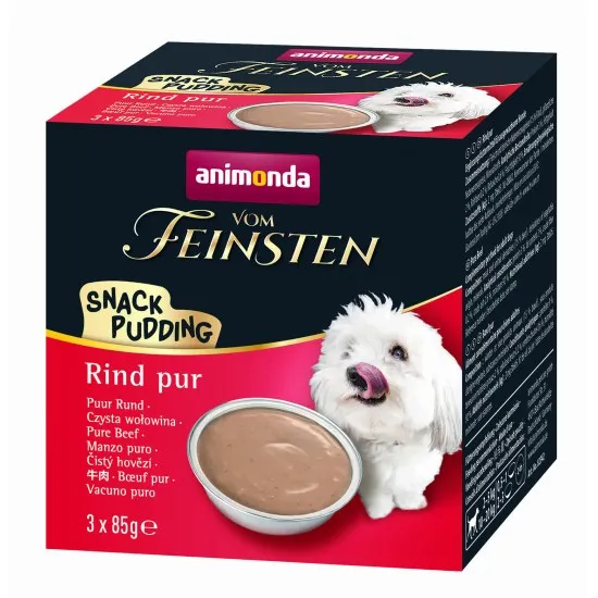 Animonda Vom Feinsten cat - Вкусен снак пудинг за котки с телешко месо, 3 х 85 гр.