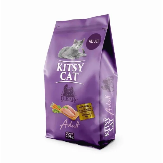 Kitsy Cat Adult Chicken - Пълноценна гранулирана храна за израснали котки с пилешко месо, 10 кг.
