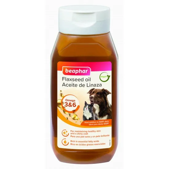 Beaphar Linseed Oil - Масло от ленено семе за кучета, поддържа тяхната жизненост и имунна система, 430 мл.