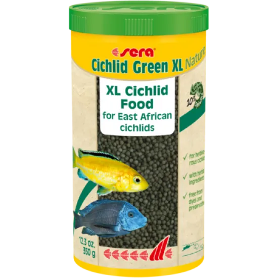 Sera Cichlid Green XL Nature - Гранулирана храна за цихлиди, 1000 мл.