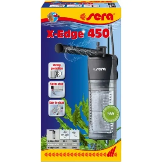Sera X-Edge 450 – Мощен и енергийно ефективен ъглови филтър за аквариуми до 200 литра