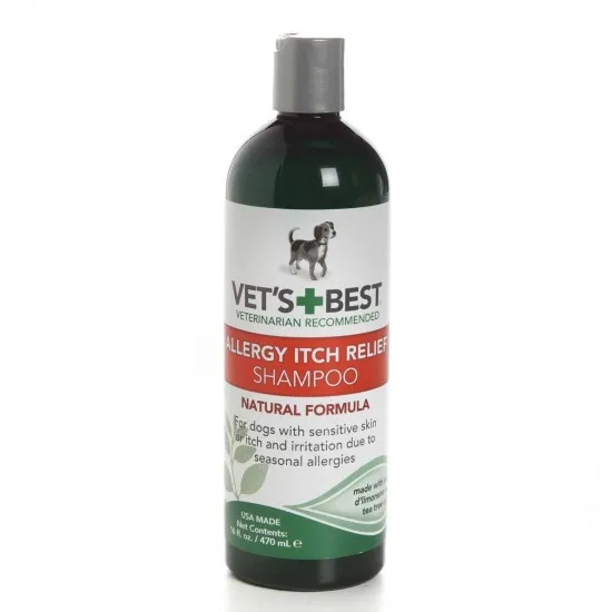 Vet`s Best Allergy Itch Relief Shampoo - Антиалергичен шампоан за кучета с раздразнена кожа, 470 мл.